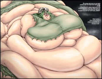 1girls bbw big_breasts bleach breasts debulover fat fat_arms fat_ass fat_female fat_rolls female female_focus female_only flabby_arms flabby_belly green_hair huge_breasts morbidly_obese morbidly_obese_female nelliel_tu_odelschwanck obese obese_female saxxon skull_on_head ssbbw vascaloid