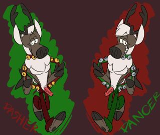 anthro christmas dancer dasher jingle_bell male overalls penis rankin-bass reindeer