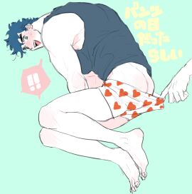 1boy ass battle_tendency exposed exposed_ass jojo's_bizarre_adventure joseph_joestar male male_only nakaji open_mouth