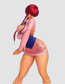 1girls big_breasts boob_window busty busty_female dress female female_focus huge_breasts jinhoonjeong king_of_fighters light-skinned_female light_skin long_hair ponytail red_hair shermie_(kof) skirt standing thick thick_thighs thighs voluptuous voluptuous_female