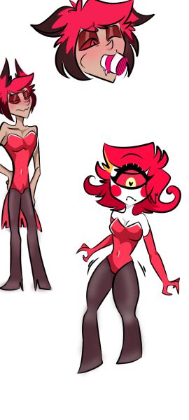 alastor_(hazbin_hotel) artist_request blowjob face_fucking hazbin_hotel niffty source_request vivienne_medrano