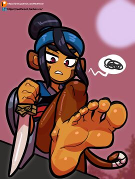 1girls 2022 2d 2d_(artwork) 2d_artwork accessory alternate_version alternate_version_available asian asian_female background barefoot black-haired_female black_hair black_nail_polish black_nails bloons_td_6 bloons_tower_defense brown_body brown_eyes brown_fur clothed clothed_female clothing colored_nails commentary_request feet feet_focus feet_out female fog foggy foggy_background foot_fetish foot_focus foot_out fur hair haplorhine headband headwear hi_res holding holding_object holding_sword imminent_stomp looking_down mammal melee_weapon monkey monkey_girl monkey_tail nails ninja_kiwi on_one_leg pink_background presenting primate raised_foot raised_leg reathroch request sauda simple_background solo standing sword tied_hair toes tree trees weapon