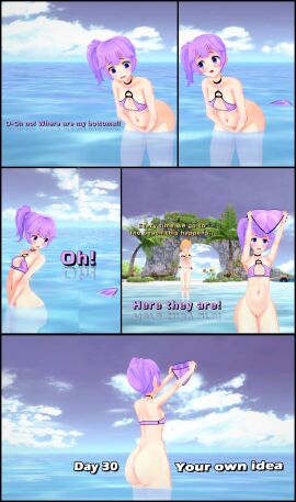 3d amanwithnoplan ass bottomless covering embarrassed_nude_female enf female koikatsu nude ocean original pussy senftember senftember_(2024) swimsuit wardrobe_malfunction