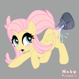 absurd_res black_penis blue_eyes blush bodily_fluids cum cum_inside duo ejaculation equid equine female fluttershy_(mlp) friendship_is_magic genital_fluids genitals hair hasbro hi_res horse leaning leaning_forward looking_back male male/female male_penetrating mammal my_little_pony nekopumpkin open_mouth penetration penile penile_penetration penis penis_in_pussy pink_hair pony pussy vaginal_penetration wings yellow_body