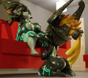 3d ahe_gao ahegao_face ass breasts dark_skin female futa_on_female futanari huge_ass huge_breasts huge_butt imp_midna intersex midna selfcest shortstack the_legend_of_zelda twilight_princess xeixis zelda_(twilight_princess)