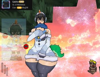 (black_hair) (blockmango) (dino_tail) (glasses) (snowman_dress)