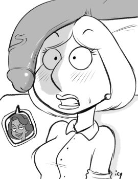 1futa 1girls 20th_century_fox 20th_century_studios after_sex big_penis blush cleavage clothed cum cum_in_mouth cum_on_face cumshot dark-skinned_futa dark_skin donna_tubbs ejaculation erection eyelashes family_guy female fox_corporation futa_on_female futanari fuzzy_door_productions intersex iseenudepeople lois_griffin oral penis sweat