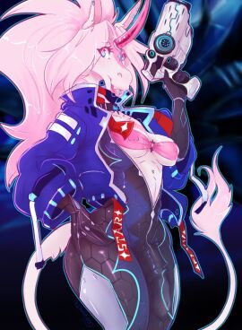 2024 animal_genitalia animal_penis anthro areola barbell_piercing black_clothing blue_clothing blue_eyes bra breasts bulge chest_tuft clothed clothing collar detailed_bulge ear_piercing equid equine equine_genitalia equine_penis eyebrow_through_hair eyebrows eyelashes flight_suit fur futanari genital_outline genitals gun hair heterochromia hi_res holding_object holding_weapon horn intersex mammal medial_ring medium_breasts mythological_creature mythological_equine mythology nipple_piercing nipples partially_clothed penis penis_outline piercing pink_areola pink_bra pink_clothing pink_eyes pink_hair pink_horn pink_inner_ear pink_nipples pink_underwear ranged_weapon snout solo starflower_(xilrayne) tail tail_tuft tongue tongue_out tongue_piercing trans_woman transfem translucent translucent_clothing translucent_hair translucent_topwear tuft underwear unicorn weapon white_body white_fur xilrayne