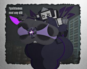 2d big_areola big_hips breasts breasts_bigger_than_head female grey_skin hyper_breasts lustyknightdraws screen_face side_boob skibidi_toilet small_breasts thick_thighs thighs tight_clothing titan_tv_woman_(skibidi_toilet) tv_head tv_woman_(skibidi_toilet)