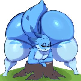 1boy 2d 2d_(artwork) anthro anthro_femboy arm_support ass ass_focus bent_over big_ass big_butt blue_body blush bottom_heavy bottom_heavy_femboy bubble_ass bubble_butt chillet ear fat_ass femboy femboy_focus femboy_only front_view girly grass huge_ass huge_butt hyper_ass inuzu large_ass large_butt male male_only massive_ass massive_butt mythological_creature mythological_scalie mythology narrowed_eyes nude nude_male pal_(species) palworld png pocketpair rear_view scalie shiny_butt shiny_skin stump thick_ass thick_thighs thunder_thighs tree_stump wide_hips