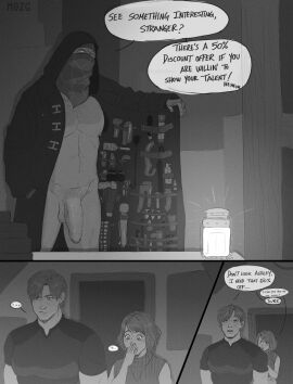 1girls 2boys anal_beads anal_plug ashley_graham buttplug capcom coat_stash dildo double_dildo female foreskin gay giant_penis huge_cock imminent_oral imminent_penetration imminent_sex imminent_yaoi large_penis leon_scott_kennedy lube lube_bottle male merchant merchant_(resident_evil) mozgistired open_jacket part_1 penis penis_out resident_evil resident_evil_4 resident_evil_4_remake riding_crop sex_toy sex_toys thick_penis uncircumcised veiny_penis vibrator vibrator_cord white_female white_male