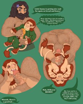 beorn bilbo_baggins cum_in_mouth cum_on_face cumshot fur giant handjob hobbit_(lotr) lord_of_the_rings male male_only size_difference the_hobbit ugly_bastard