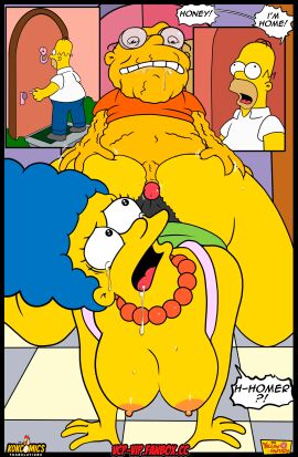 big_breasts breasts cheating female hans_moleman homer_simpson housewife male marge_simpson milf older_male the_simpsons