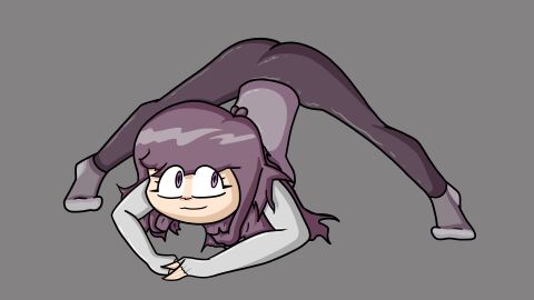 2d 2d_(artwork) 3_kroned clothed clothed_female cute eye_contact eyelashes female female_focus female_human female_only jack-o'_pose legs legs_spread long_hair no_nose perfect_body purple_eyes purple_hair self_upload socks tuubaa youtube youtuber youtuber_girl