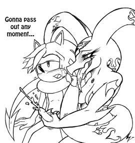 2015 anthro asphyxiation black_and_white blush bodily_fluids breasts cum demon duo ejaculation english_text erotic_asphyxiation essence_(viroveteruscy) eulipotyphlan fan_character female gateon genital_fluids genitals hedgehog line_art male male/female mammal markings monochrome nude open_mouth penis runnic_(darkhedgehog23) saliva sega sonic_(series) sonic_the_hedgehog_(series) tail text tongue tongue_out viroveteruscy world_gates