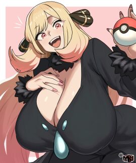 1girls anime big_breasts blonde-haired_female blonde_female blonde_hair breasts cleavage clothed clothed_female cynthia_(pokemon)_(cosplay) female female_focus female_only kitagawa_marin large_boobs large_breasts light-skinned_female light_skin manga nintendo pokeball pokemon pokemon_champion pokémon solo solo_female solo_focus sono_bisque_doll_wa_koi_wo_suru