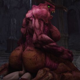 3d ass baron_of_hell baron_of_hell_(doom) breasts demon demon_girl doom doom_slayer_(doom) female giantess huge_ass male monster monster_girl penis pussy size_difference vaginal_penetration vensaku