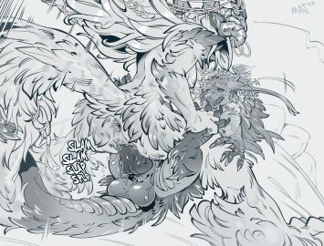 2024 animal_genitalia animal_penis anthro anthro_on_anthro anthro_penetrated anthro_penetrating anthro_penetrating_anthro anus ass balls bed biped canine_genitalia canine_penis claws digital_media_(artwork) duo erection female female_on_top female_penetrated finger_claws fingers_between_toes furniture genitals greyscale hi_res horn knot lying majmajor male male/female male_on_bottom male_penetrating male_penetrating_female monochrome on_back on_bed on_bottom on_top open_mouth penetration penile penile_penetration penis penis_in_pussy pussy scalie sex toe_claws vaginal_penetration