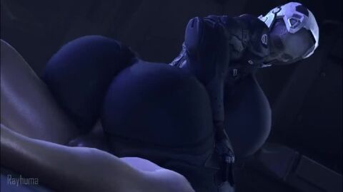 1boy 1girls 3d animated big_ass big_breasts bouncing_on_penis fat_ass girl_on_top halo_(series) helmet huge_ass huge_breasts looking_back masked_female rayhuma spartan_(halo) tagme video