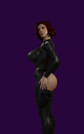 3d ass big_ass big_breasts big_butt black_widow_(marvel) breasts female marvel marvel_comics mgsnak239 scarlett_johansson