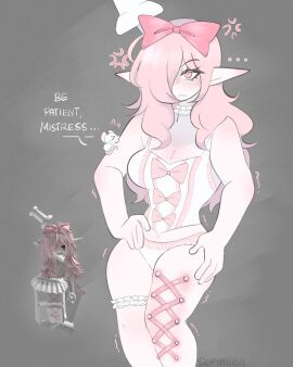 1girls artist_name breasts cleavage clothing elf english_text female long_hair pink_hair reference_image roblox roblox_avatar robloxian safi_(safiniian) safiniian tagme text thighs white_skin