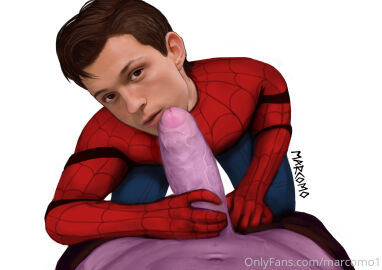 celebrity costume fortnite gay holding_penis looking_at_viewer male male_only marcomo marvel marvel_cinematic_universe marvel_comics massive_penis penis peter_parker spider-man spider-man_(tom_holland) thanos tom_holland yaoi