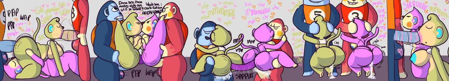 absurd_res anal anal_sex animal_crossing anthro ape ass ass_grab balls balls_deep big_ass big_breasts big_butt bikini bodily_fluids boyd_(animal_crossing) breast_squish breasts butt_grab carrying_another carrying_partner clenched_teeth clothed clothed_sex clothing crouching cum cum_drip cum_in_pussy cum_inside cunnilingus deepthroat dildo double_penetration dripping elise_(animal_crossing) erect_nipples fellatio female furry genital_fluids genitals gorilla group hand_holding hand_on_ass hand_on_butt haplorhine hi_res kiss_mark kissing klutzatdusk lips lipstick_on_balls lipstick_on_penis long_image looking_pleasured male male/female mammal micro_bikini monkey nana_(animal_crossing) nintendo nipples oral oral_penetration peewee_(animal_crossing) penetration penile penis primate pussy sex sex_toy shirt spitroast squish swimwear tank_top teeth thick_lips tongue tongue_out topwear two-piece_swimsuit vaginal_penetration wide_hips wide_image