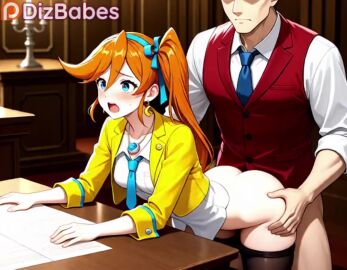 after_sex ai_generated animated ass_grab athena_cykes bent_over blue_eyes blush capcom collared_shirt courtroom cropped_jacket cum cum_drip cum_dripping cum_in_pussy cumdrip dizbabes doggy_style earrings gyakuten_saiban hair_ribbon leaning_on_object leaning_on_table long_hair looking_at_viewer looking_back necklace necktie open_mouth orange_hair pantyhose pantyhose_down presenting public public_exposure public_indecency public_nudity public_sex sex sex_from_behind side_ponytail smile smiling_at_viewer stable_diffusion table tagme vaginal_penetration video video_game_character video_games yellow_jacket