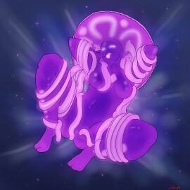 absurd_res bondage bound cnidarian deep_sea female hi_res humanoid jelly_gal jellyfish levidos marine medusozoan queek solo tentacle water