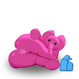 absurd_res animal_genitalia anthro ass bodily_fluids colored digital_drawing_(artwork) digital_media_(artwork) elephant elephantid elly_(pocoyo) female fifity genital_fluids genital_slit genitals hi_res leaking_precum leaking_vagina mammal pink_body pink_skin pocoyo precum proboscidean shaded solo vulva