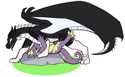 3_toes 4_fingers akri_(furrin_gok) alpha_channel anthro anthro_on_feral black_body black_scales closed_eyes curved_horn dragon duo eye_markings feet female feral fingers from_front_position grass hi_res horn kobold leg_markings lying male male/female markings membrane_(anatomy) membranous_wings missionary_position mythological_creature mythological_scalie mythology neck_spikes on_back on_rock open_mouth open_smile penetration penile penile_penetration penis penis_in_pussy pink_body pink_scales plant puddle_(kink) purple_body purple_skin pussy rock scales scalie sex size_difference smile socks_(marking) spiked_tail spikes spikes_(anatomy) tail toes tongue tongue_out transparent_background trout_(artist) vaginal_penetration white_body white_scales wings yellow_body yellow_skin zoophilia