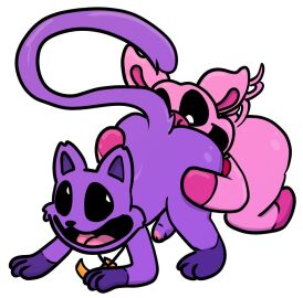 balls cat_tail catnap_(poppy_playtime) critters_(poppy_playtime) domestic_cat domestic_pig feline female furry_only licking licking_balls long_tail male no_humans penis penis_out picky_piggy_(poppy_playtime) pickypiggy pig poppy_playtime poppy_playtime_(chapter_3) simple_background simple_shading smiling_critters straight