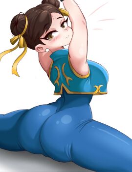 ass ass_focus back_view big_ass big_breasts big_butt big_thighs breasts brown_hair butt_focus capcom chun-li chun-li_(fortnite) clothing curvaceous curvaceous_female curvaceous_figure curvy curvy_figure curvy_hips epic_games female female_focus female_only fortnite fortnite:_battle_royale hatzuhatzu looking_at_viewer short_hair street_fighter