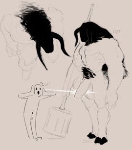 harsh-mallowz large_penis male minotaur penis penis_size_difference size_difference