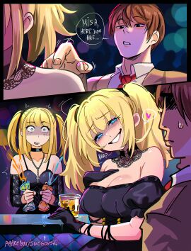 1boy 2020 2025 2girls ani_(twitter) ani_(xai) black_dress blonde-haired_female blonde_female blonde_hair blonde_hair_female brown_hair brown_hair_male color colored death_note english english_text funny grok_(twitter) grok_(x) grok_(xai) japanese_male jealous jealous_female jealousy light-skinned_female light-skinned_male light_skin light_yagami misa_amane not_porn praying_this_dont_get_deleted snegovski sweat sweatdrop text text_bubble twintails twintails_(hairstyle) twitter watermark