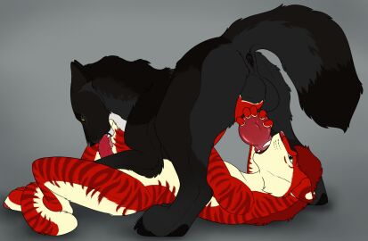 69_position animal_genitalia animal_penis anthro anthro_on_feral anthro_penetrated anthro_penetrating anthro_penetrating_feral anus ass ass_up balls balls_grab black_body black_fur canid canine canine_genitalia canine_penis canis claws digital_drawing_(artwork) digital_media_(artwork) duo echo_(thelegend4510) erection felid feline_genitalia feline_penis fellatio feral feral_penetrated feral_penetrating feral_penetrating_anthro fur genitals hair hi_res killthe_demon knot knot_grab knot_root knot_root_grab looking_at_another lying male male/male male_penetrated male_penetrating male_penetrating_male mammal narrowed_eyes nude on_back on_ground open_mouth oral oral_penetration paws penetration penile penile_spines penis penis_in_mouth prehistoric_species raised_tail red_body red_fur saber-toothed_tiger sex sheath simple_background spread_legs spreading standing striped_body striped_fur stripes tail tongue tongue_out wolf zoophilia