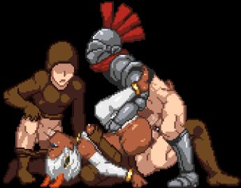 1girls 3boys airtight all_three_filled anal anal_sex animated animated_image armor blowjob breast_grab breasts breasts_out dark-skinned_female dark_skin double_penetration fellatio female foursome gangbang interracial irrumatio light-skinned_male light_skin male mmmf_foursome multiple_boys multiple_males oral penis pixel_animation pixel_art princess_ish princess_reconquista pussy reverse_cowgirl_double_penetration reverse_cowgirl_position short_hair sorry_carl sucking sucking_penis transparent_background triple_penetration vaginal_penetration white_hair