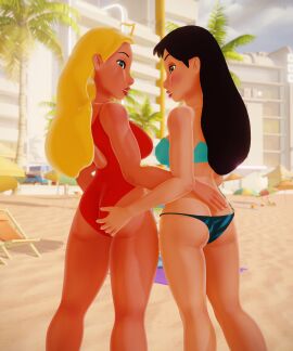 2girls 3d ass big_ass big_breasts breasts brown-skinned_female brown_body brown_skin bust busty chest curvaceous curvy curvy_figure dark-skinned_female dark_skin disney female hawaiian hips hourglass_figure huge_ass huge_breasts large_ass large_breasts legs lifeguard lifeguard_(lilo_and_stitch) light-skinned_female light_skin lilo_and_stitch mature mature_female nani_pelekai robdecado slim_waist tan-skinned_female tan_body tan_skin thick thick_hips thick_legs thick_thighs thighs voluptuous waist wide_hips