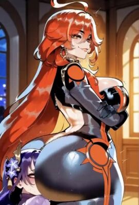 artwork_(digital) big_breasts breasts catfight defeated facesitting female foot_fetish genshin_impact mavuika_(genshin_impact) piledriver_position raiden_shogun render ryona sexy_pose tagme video wrestling