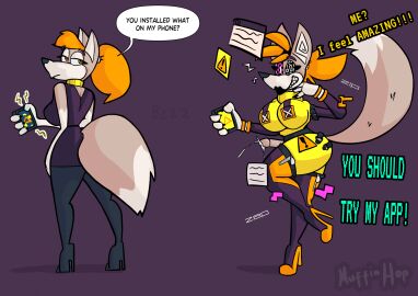 anthro ass ass_expansion before_and_after bimbo bimbofication brainwashing breast_expansion breast_growth breast_growth_(enlargement) breasts cleavage corruption cybernetic_corruption cybernetic_creature cybernetic_transformation female hair_color_change high_heel_boots high_heels huge_breasts identity_death large_ass long_hair malthot malware_girl mind_control muffinhop navel phone skin_color_change static tech_control thick_thighs transformation transformation_sequence virus wide_hips