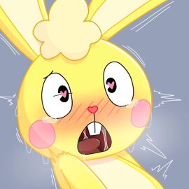 1:1 1boy ahe_gao ahegao_face anthro anthro_only blush blush_lines buckteeth bunny bunny_ears color colored cuddles_(htf) digital_drawing_(artwork) digital_media_(artwork) drool drooling femboy furry furry_male furry_only happy_tree_friends heart-shaped_pupils implied_sex lagomorph leporid male male_only mondo_media movement_lines not_kabaokabao orgasm_face rabbit rabbit_ears saliva saliva_drip saliva_string saliva_trail shaking shivering simple_background solo solo_male sweat sweatdrop sweating tears tongue yellow_fur