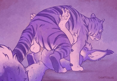 ambiguous_gender ambiguous_penetrated anthro anthro_on_feral anthro_penetrated balls bodily_fluids cum duo felid feline feral feral_penetrating feral_penetrating_anthro from_front_position genital_fluids genitals lying male male/ambiguous male_penetrating male_penetrating_ambiguous mammal missionary_position nude on_back pantherine penetration penis rodent sciurid sex squirrel tiger tree_squirrel unimpressive_(artist) zoophilia