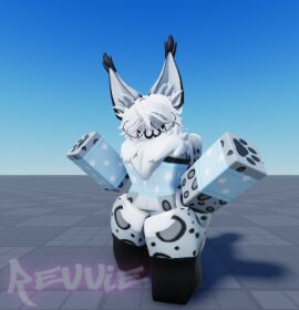 1boy 3d :3 ass baseplate big_ass big_butt furry_only huge_ass huge_butt huge_thighs male roblox robloxian sam_(xr_revvie) self_upload snep snow_leopard solo solo_focus tagme thick_ass thick_thighs white_hair xr_revvie