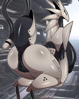 absurd_res anal_plug anthro anus ass big_ass big_breasts big_butt big_pussy breasts buttplug buttplug_tail dragon fake_tail female genitals hi_res huge_ass huge_breasts huge_butt huge_thighs hyper hyper_breasts io_(sepiruth) machine mechanical_dragon mythological_creature mythological_scalie mythology plug_(sex_toy) plump_labia presenting presenting_hindquarters pussy raised_tail rear_view robot scalie sepiruth sex_toy solo tail thick_thighs