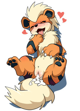 blush canid canine cum cum_in_pussy cum_inside_pussy dripping dripping_cum female feral feral_female growlithe nintendo pokemon pokemon_(species) pokephilia pussy yttriumi2f zoophilia
