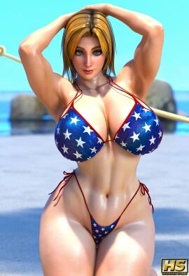 1girls belly belly_button blush breasts busty child_bearing_hips cleavage curvaceous curves curvy curvy_body curvy_female dead_or_alive female female_focus female_only hagiwara_studio huge_ass huge_breasts long_hair looking_at_viewer navel seductive seductive_smile smile smiling_at_viewer solo solo_female tina_armstrong titties