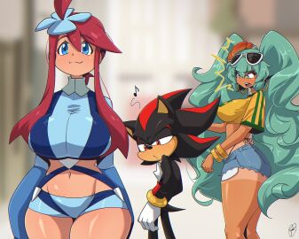 1boy 2024_pokemon_teraleak 2girls :3 alternate_breast_size aqua_eyes aqua_hair ass bead_necklace big_ass big_breasts big_thighs blue_eyes blue_hair brazilian brazilian_female brazilian_miku breasts crop_top crossover cute cute_face cyan_hair denim denim_shorts distracted_boyfriend earrings female flower_in_hair furry gloves hatsune_miku hedgehog hoop_earrings huge_breasts huuro_(pokemon) i_just_love_latinas_sonic jean_shorts latina male meme meme_reference navel necklace nipple_bulge no_bra no_bra_under_clothes no_thoughts_head_empty open_mouth pokemon pokemon_bw ponytail red_eyes red_hair red_highlights ring ryousakai shadow_the_hedgehog shocked shocked_expression short_shorts shorts side-tie_bikini skintight skyla_(pokemon) sonic_(series) sonic_the_hedgehog_(series) sunglasses sunglasses_on_head tagme tan_body tanline thick_thighs thighs thong thong_bikini turtleneck twintails vocaloid whistle wrist_rings yellow_shirt