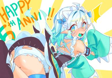 0rcazone 1girls ass crying embarrassed female heart_cutout indie_virtual_youtuber mint_fantome panties tagme virtual_youtuber