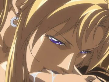 00s 1boy 1girls animated bible_black bible_black_new_testament blonde_hair breasts brown_hair cum_on_face drinking_cum earrings female forced_drinking high_ponytail jewelry kissing large_breasts lipstick makeup mouth_to_mouth ponytail purple_eyes ritual saeki_kaori shin_bible_black swallowing tagme yamanishi_naoto