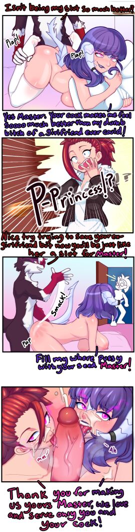 absurd_res ankle_grab anthro artifact_the_fox au_ra bed bedroom black_body black_fur bodily_fluids brainwashing breast_squish breasts canid canine cheating_girlfriend clothed clothing comic corrupted corruption cuckold cum cum_on_body cum_on_face cum_string dialogue door doorway duo ejaculation female final_fantasy final_fantasy_xiv fox from_behind_position fur furniture genital_fluids genitals glowhorn grabbing_pillow group group_sex hair hi_res horn horn_jewelry horn_ring human hypnosis infidelity jewelry leg_grab legwear licking lipstick looking_pleasured looking_up magic makeup male male/female mammal mind_alteration mind_control nipples nude oral orange_eyes orientation_play penetration penile penis penis_lick pillow pink_eyes plap_(sound) ponytail purple_hair purple_lipstick pussy red_body red_fur red_hair red_nose ring_(jewelry) saliva saliva_on_penis scalie scared scared_expression sex sharp_teeth smack_(sound_effect) smacking_ass square_enix squish steam steamy_breath surprised teeth thigh_highs threesome tongue trio upset vaginal_penetration white_body white_fur white_hair